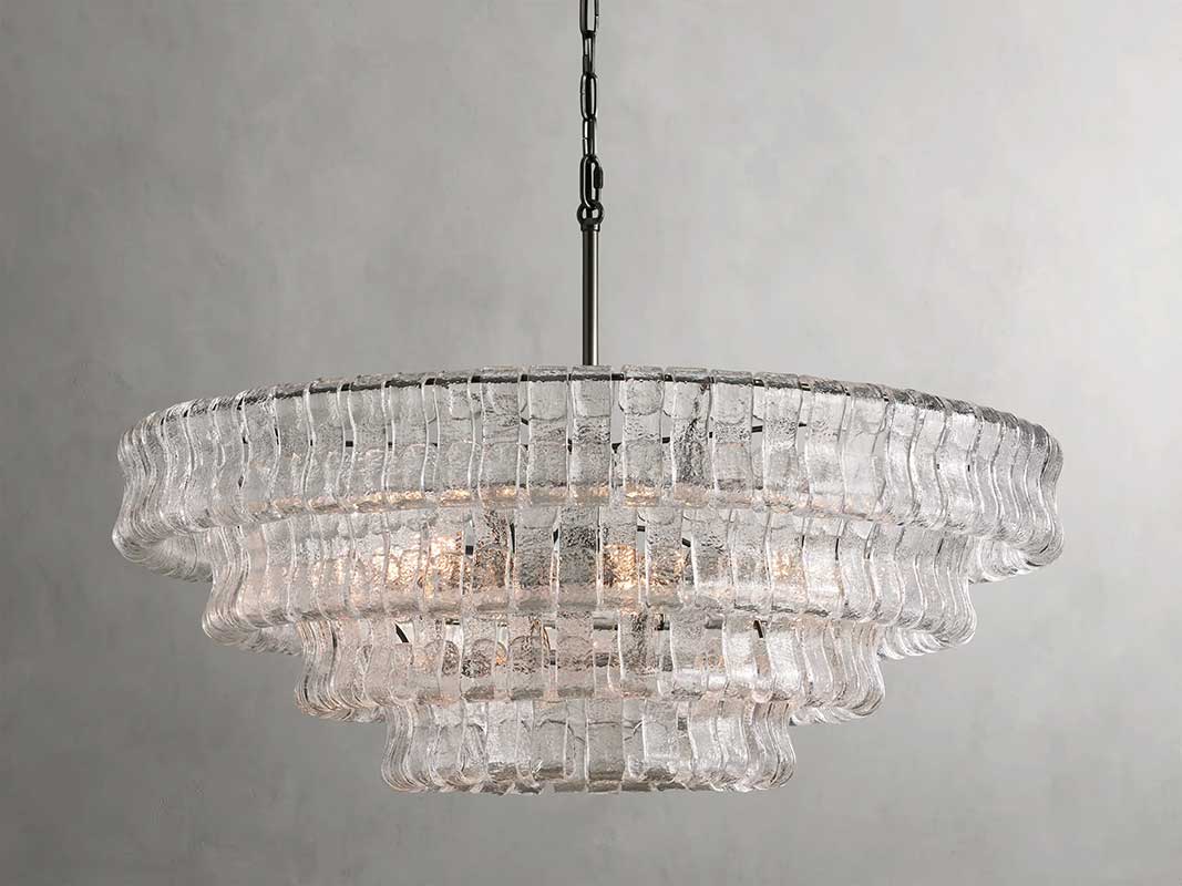 Ghiaccios Round Glass Chandelier 36" 48"