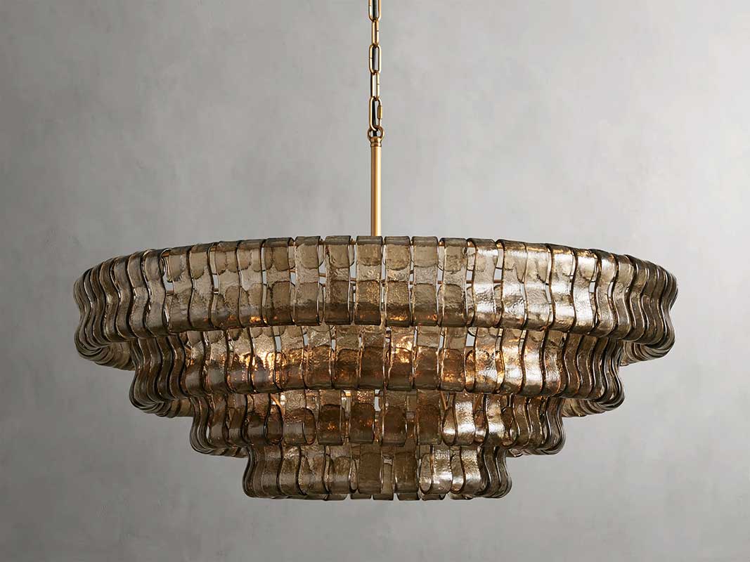 Ghiaccios Round Glass Chandelier 36" 48"