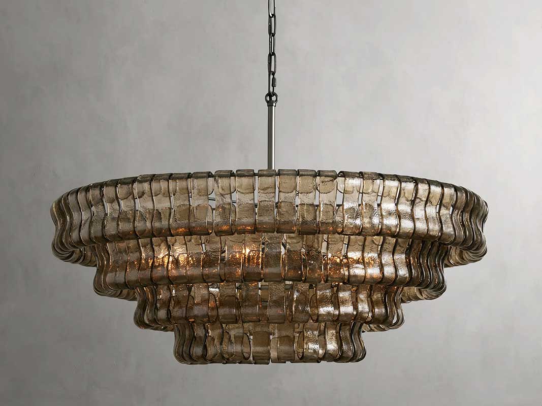 Ghiaccios Round Glass Chandelier 36" 48"