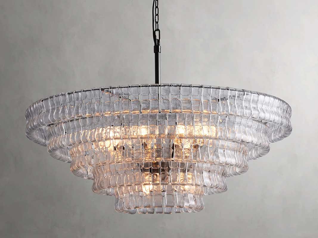 Ghiaccios Round Glass Chandelier 36" 48"