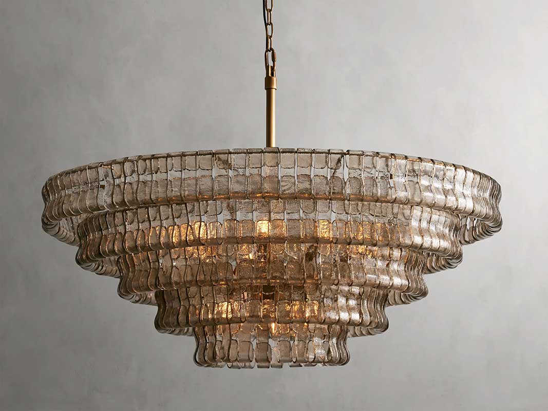 Ghiaccios Round Glass Chandelier 36" 48"