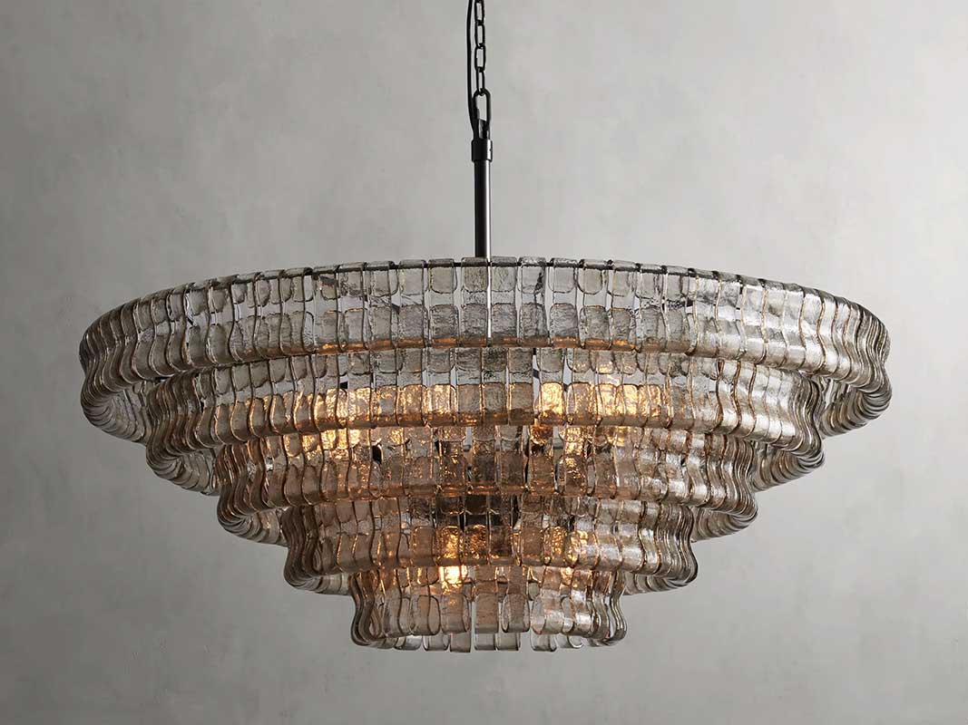 Ghiaccios Round Glass Chandelier 36" 48"