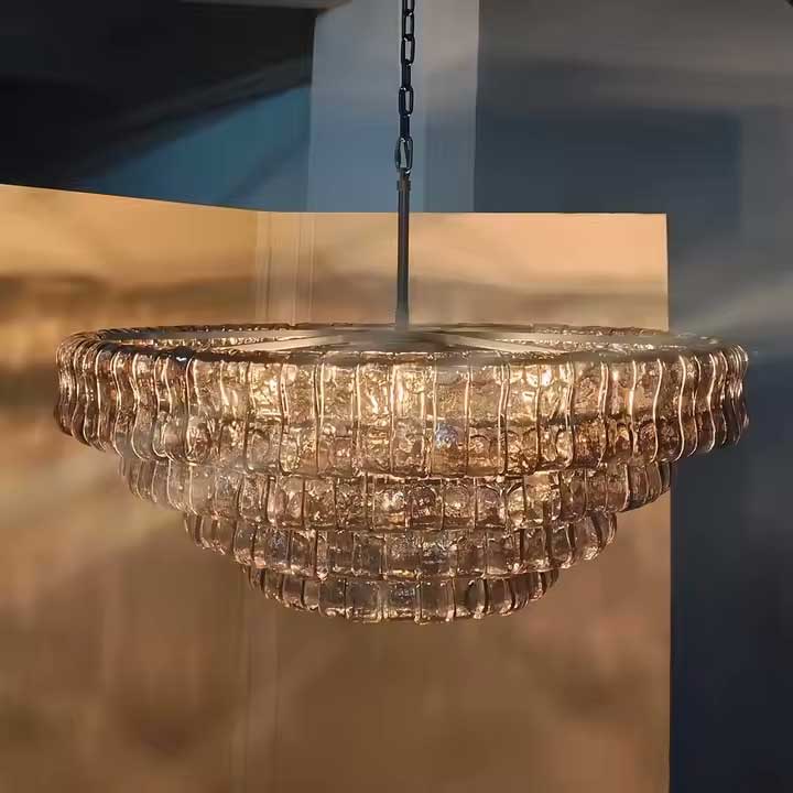 Ghiaccios Round Glass Chandelier 36" 48"