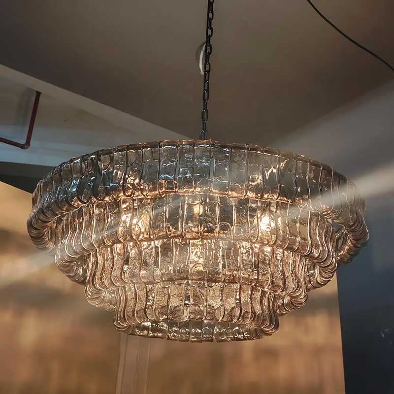 Ghiaccios Round Glass Chandelier 36" 48"