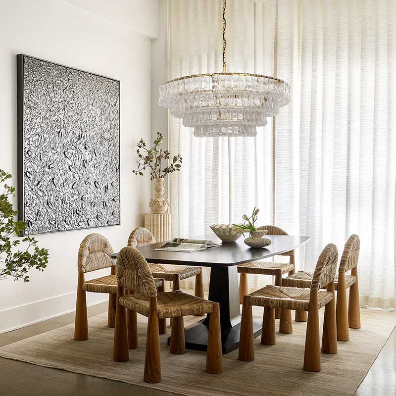 Ghiaccios Round Glass Chandelier 36" 48"