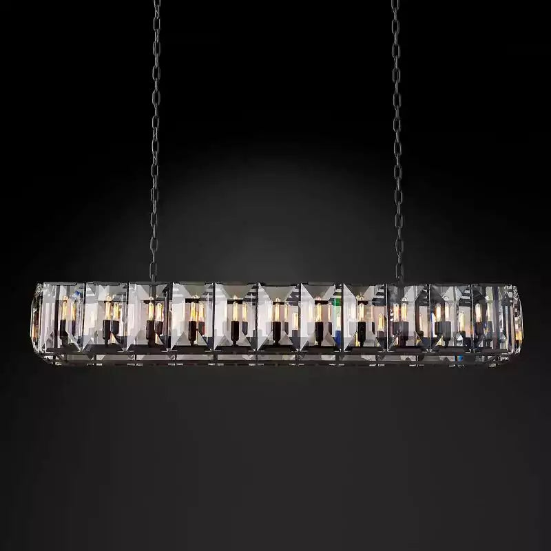 Harlowa Crystal Rectangular Chandelier 74"