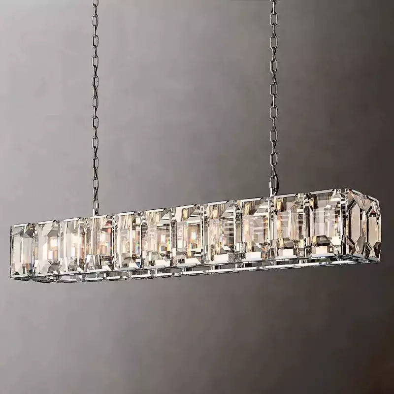 Harlowa Crystal Rectangular Chandelier 74"