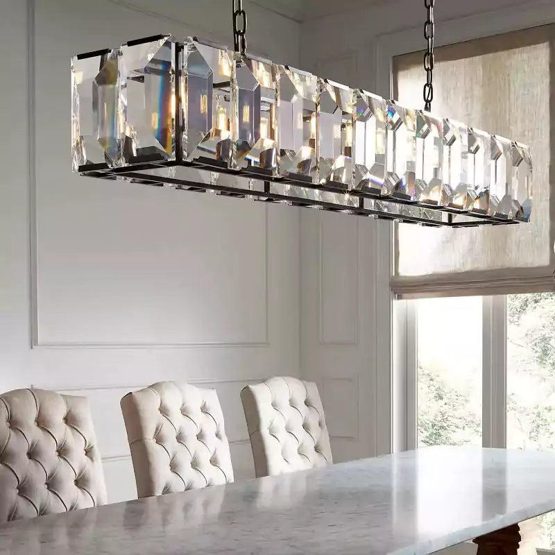 Harlowa Crystal Rectangular Chandelier 74"
