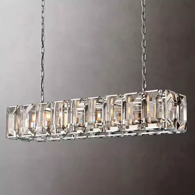 Harlowa Crystal Rectangular Chandelier 62"