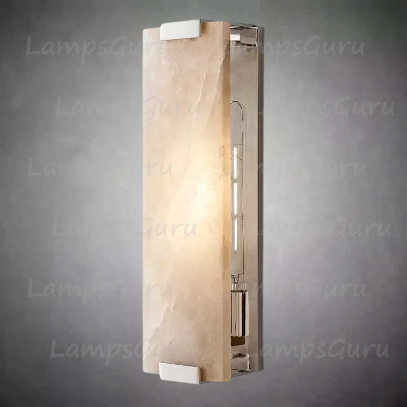 Hand-Carved Alabaster Grand Sconce