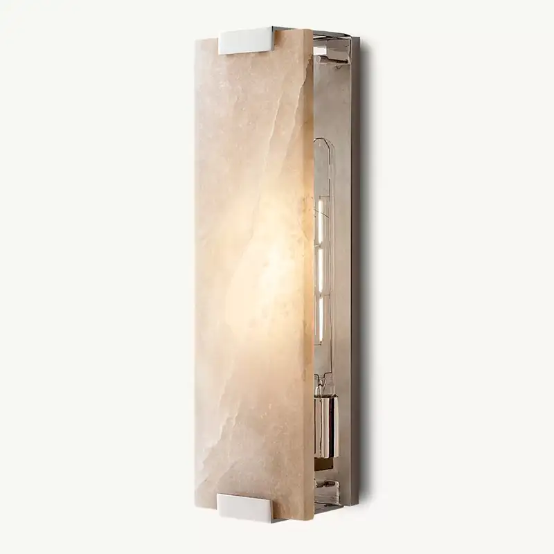 Hand-Carved Alabaster Grand Sconce