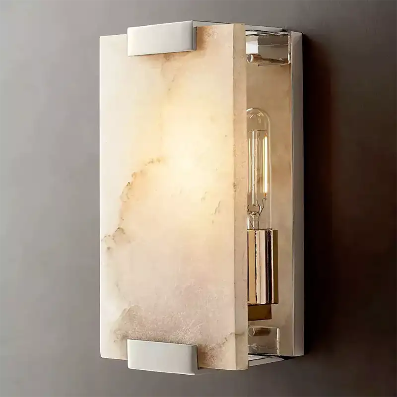 Hand-Carved Alabaster Sconce