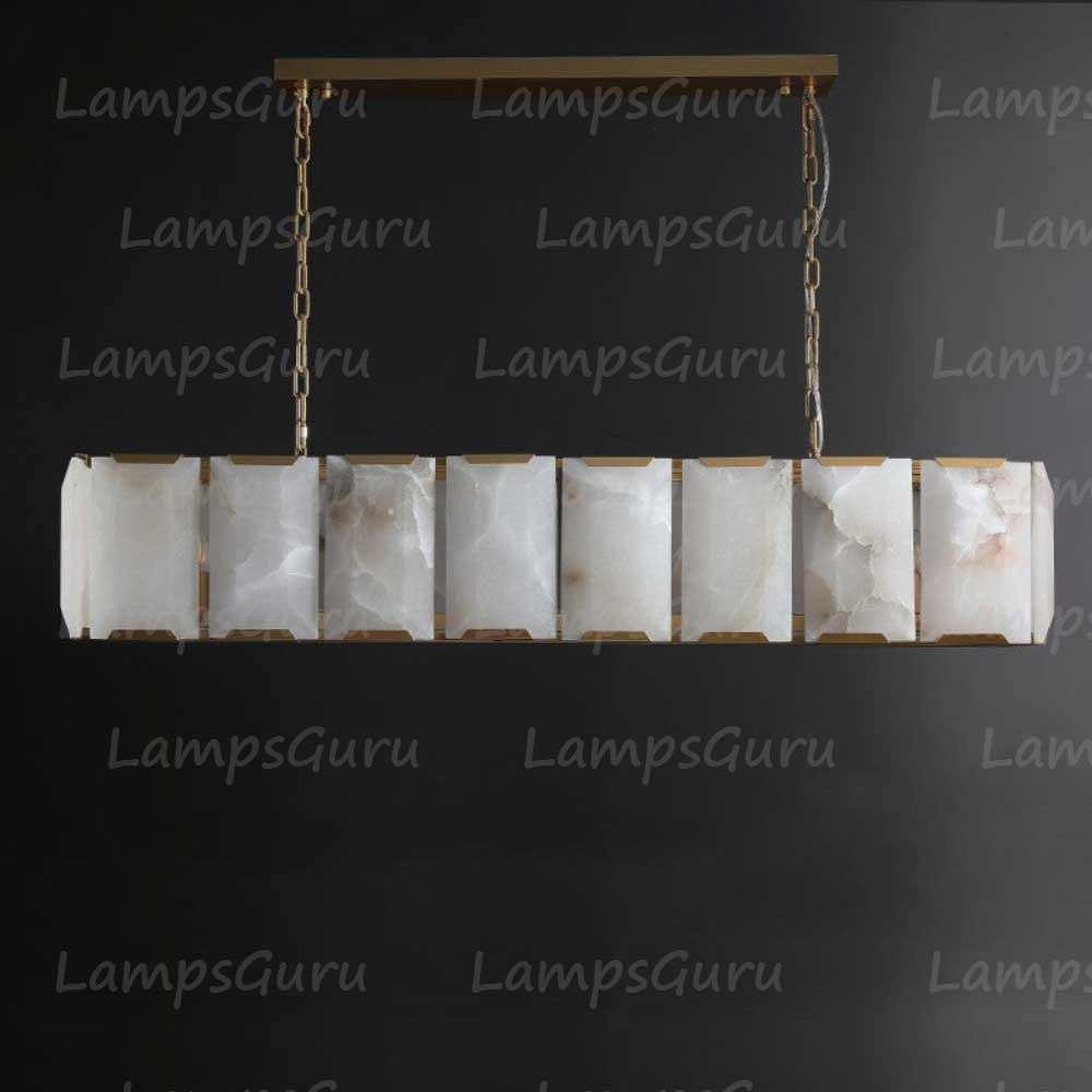 Harlowa Calcite Rectangular Chandelier 54"