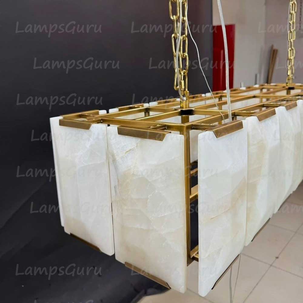 Harlowa Calcite Rectangular Chandelier 54"