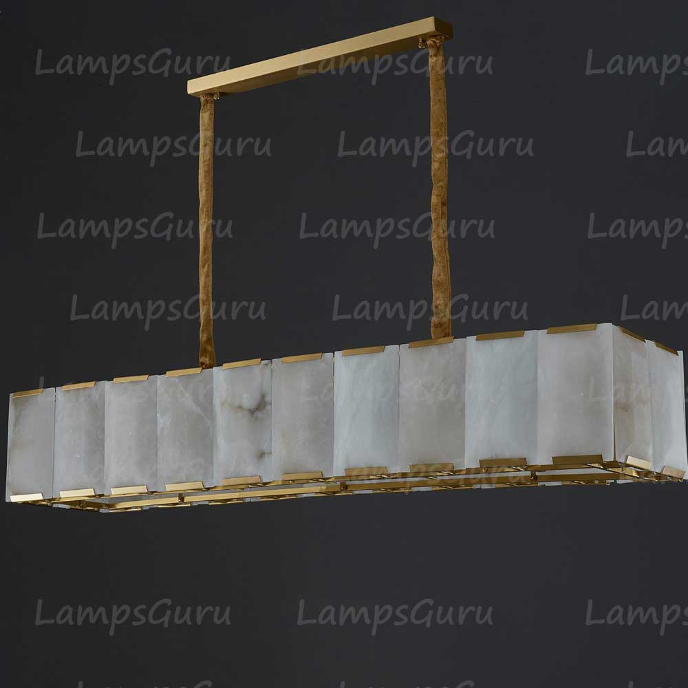Harlowa Calcite Rectangular Chandelier 74"