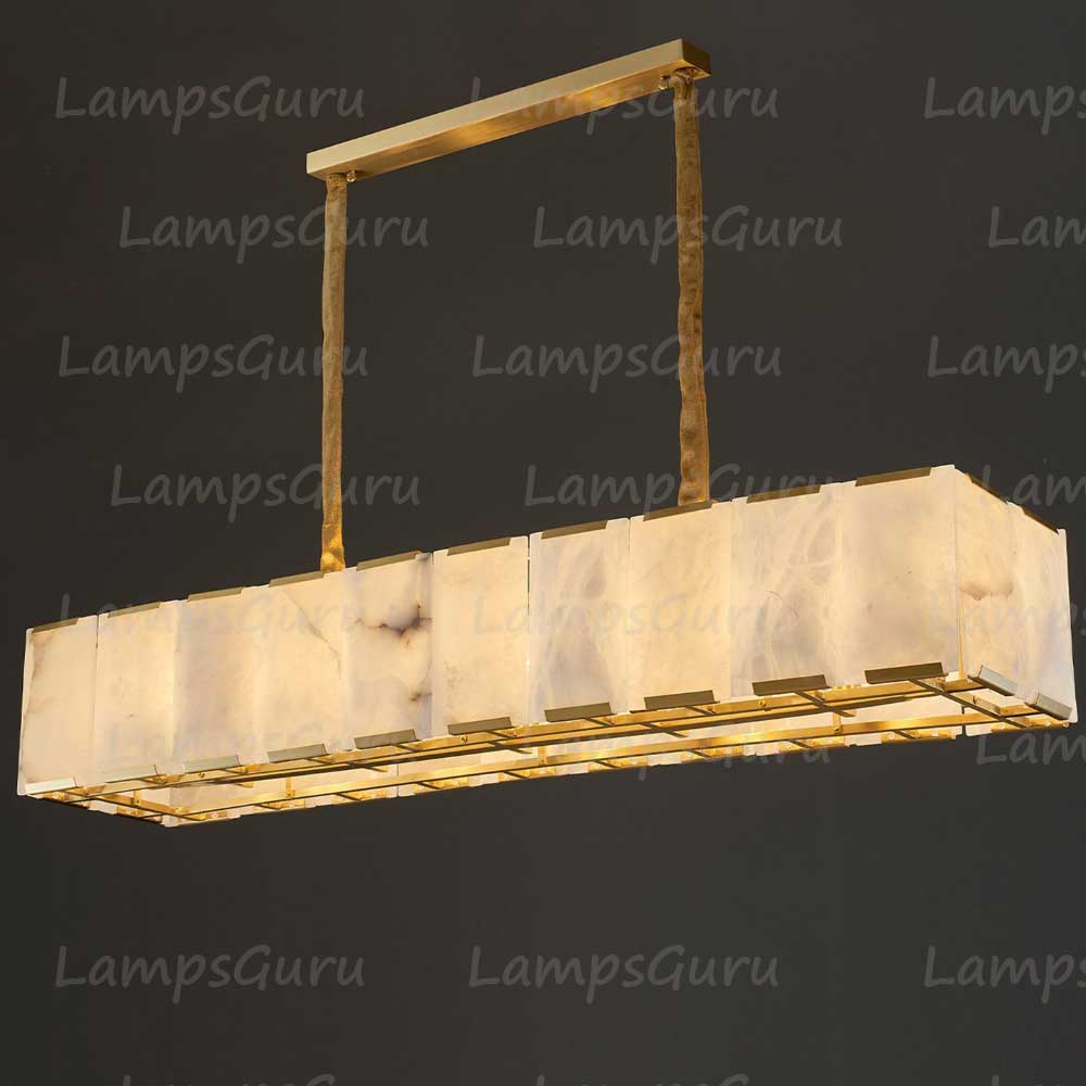 Harlowa Calcite Rectangular Chandelier 74"