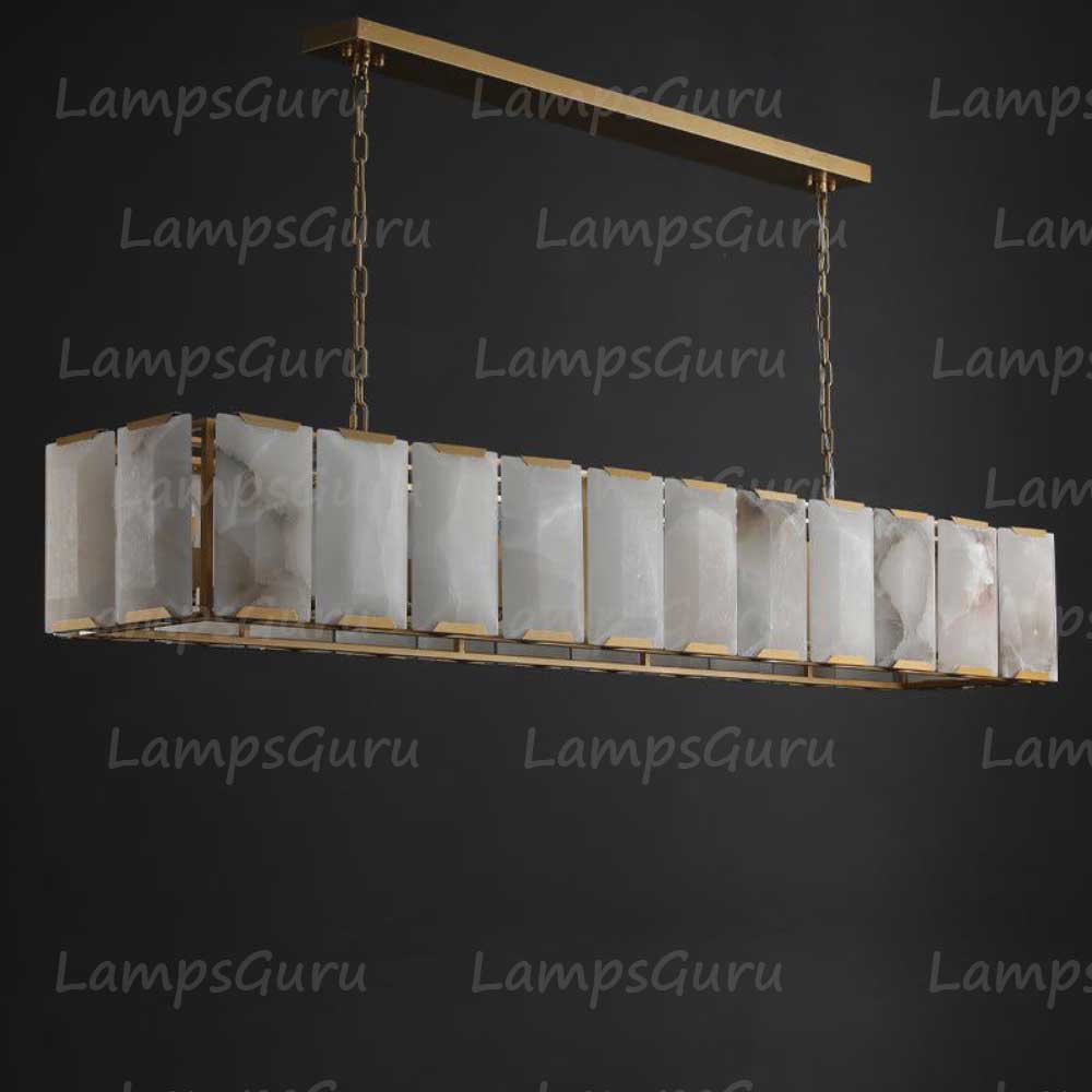 Harlowa Calcite Rectangular Chandelier 74"