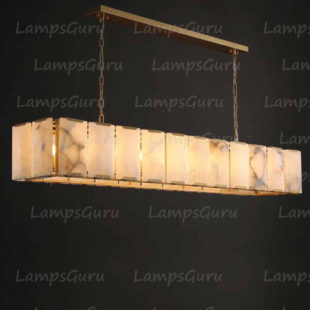 Harlowa Calcite Rectangular Chandelier 74"