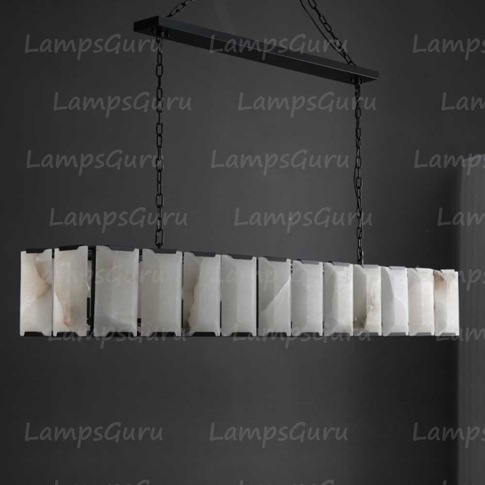 Harlowa Calcite Rectangular Chandelier 74"