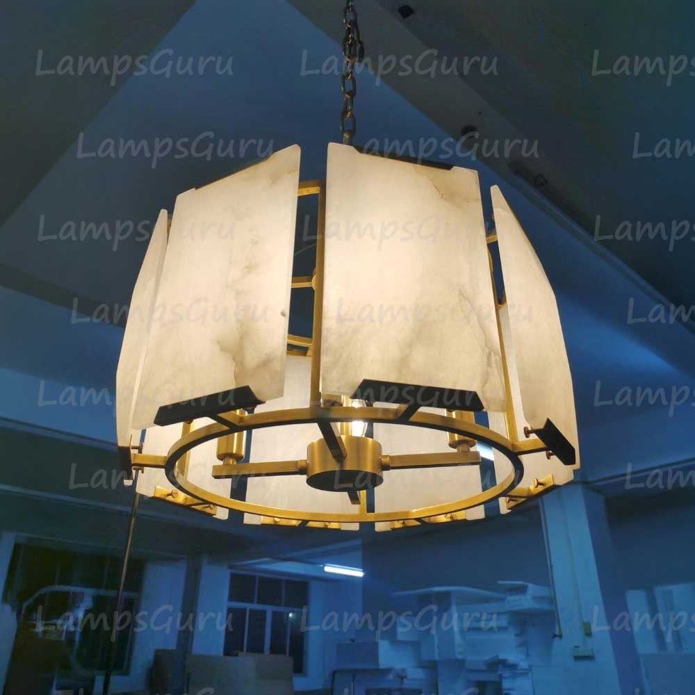 Harlowa Calcite Round Chandelier 19"