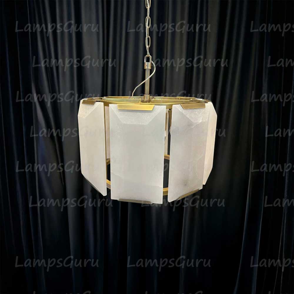Harlowa Calcite Round Chandelier 19"