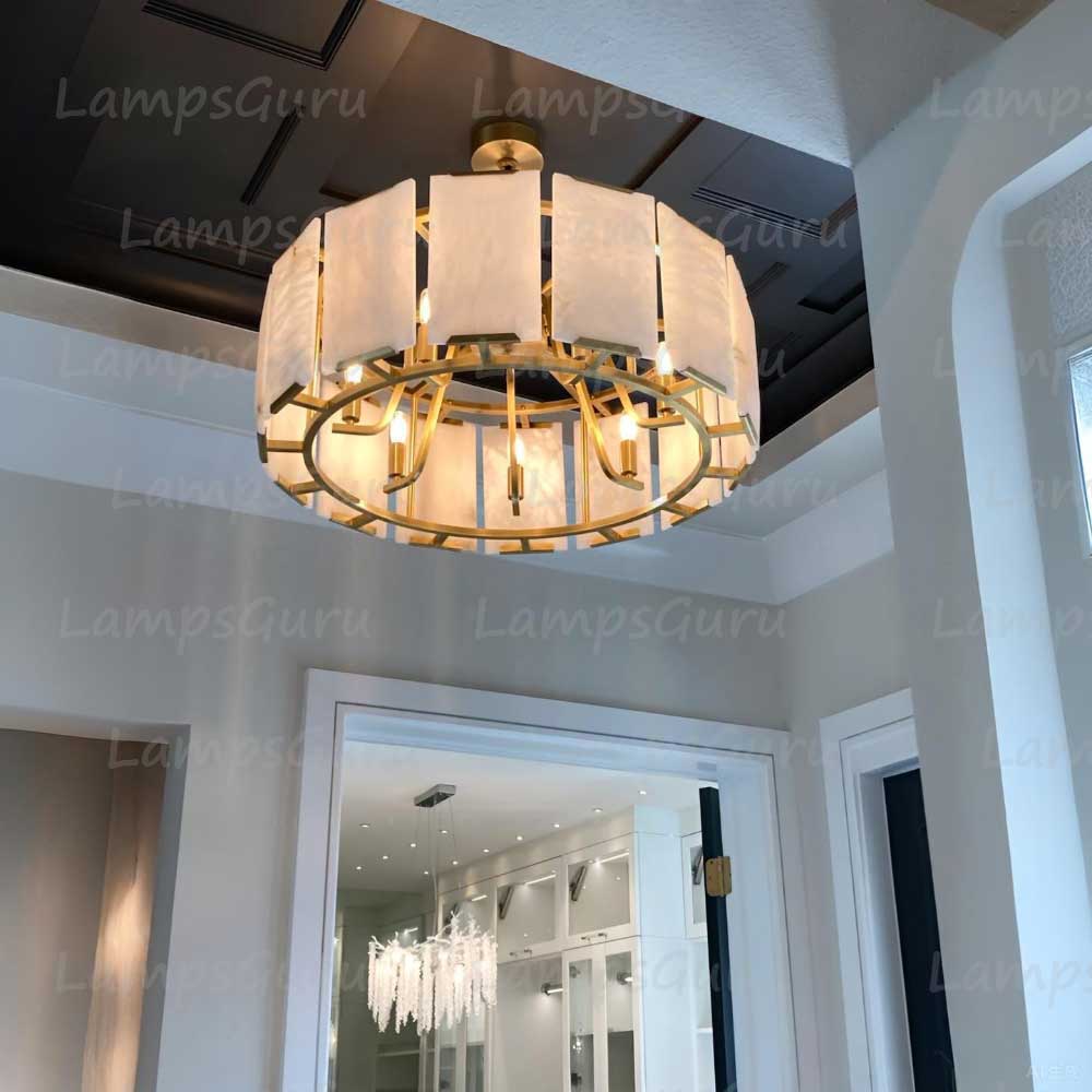 Harlowa Calcite Round Chandelier 31"