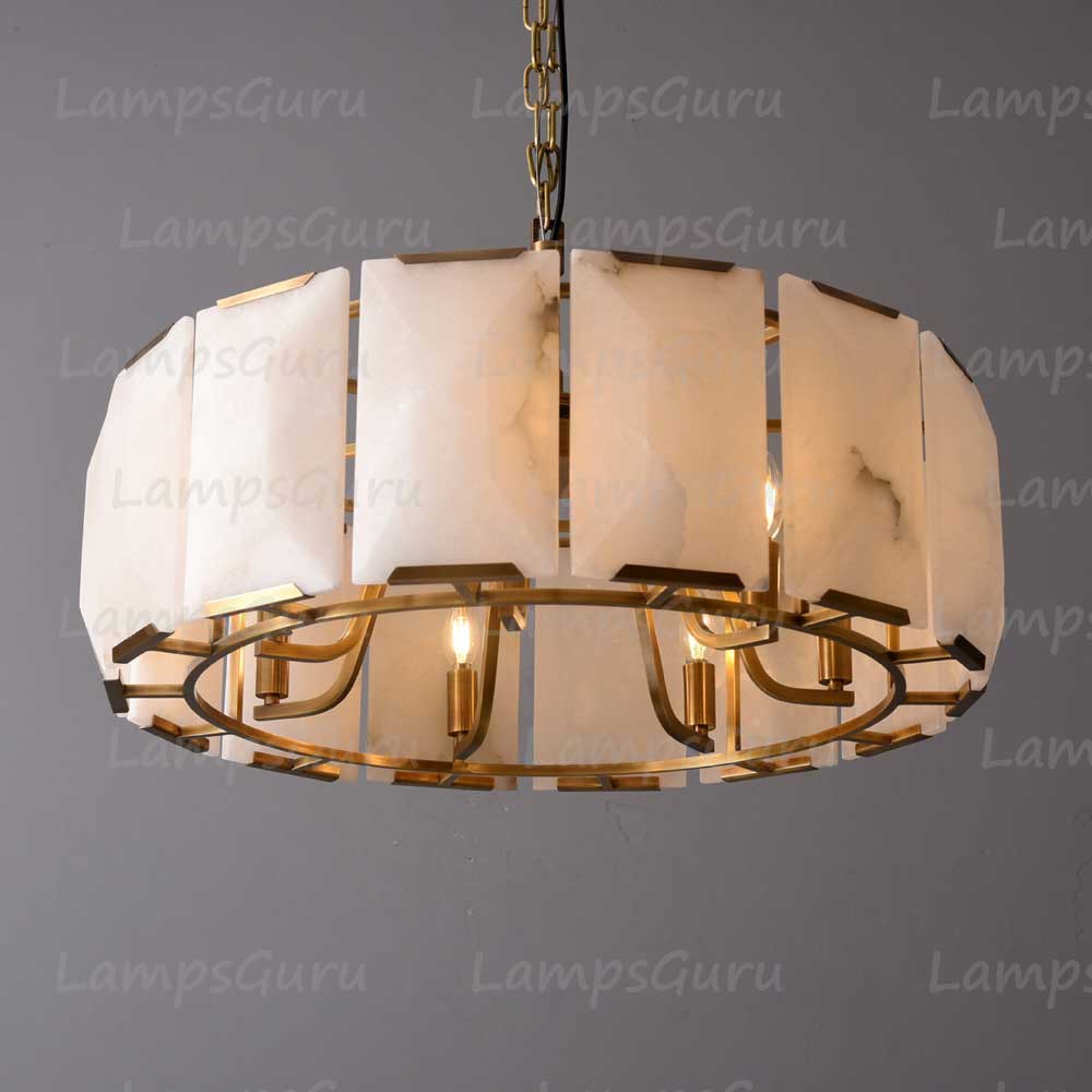 Harlowa Calcite Round Chandelier 31"