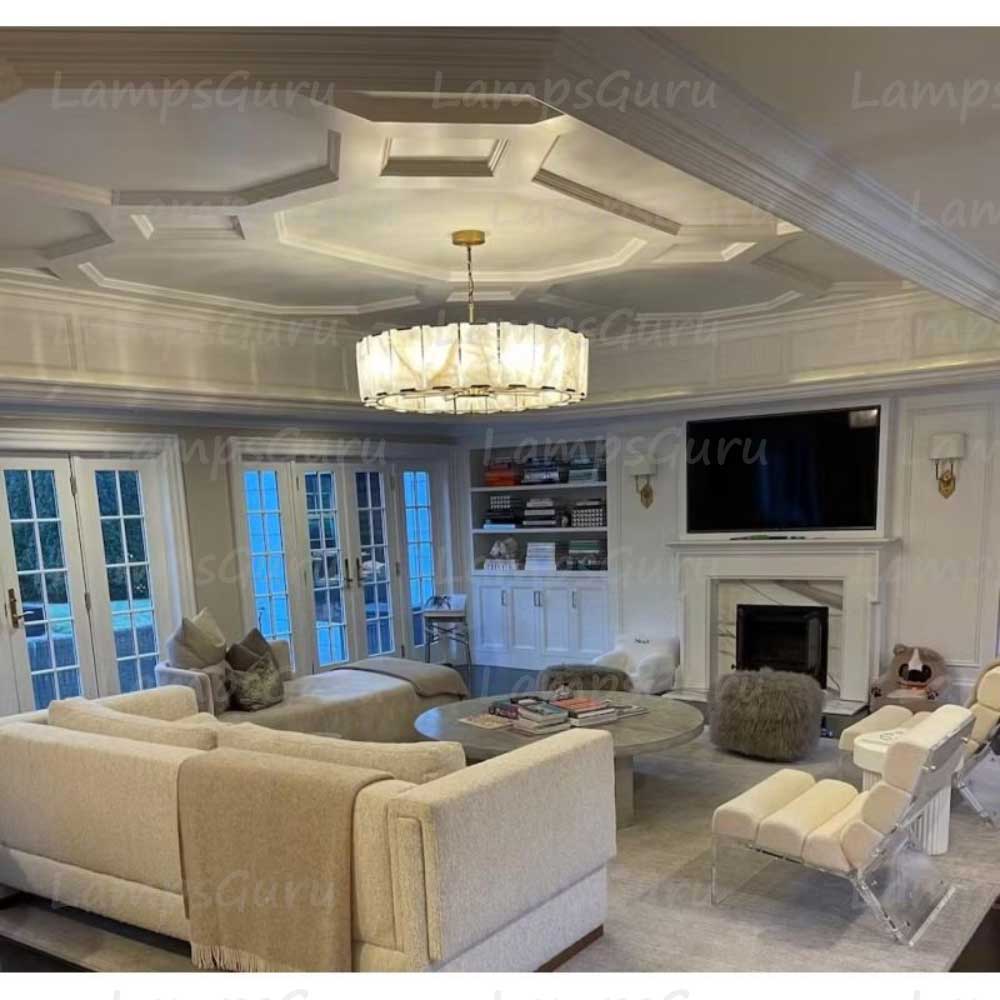 Harlowa Calcite Round Chandelier 43"