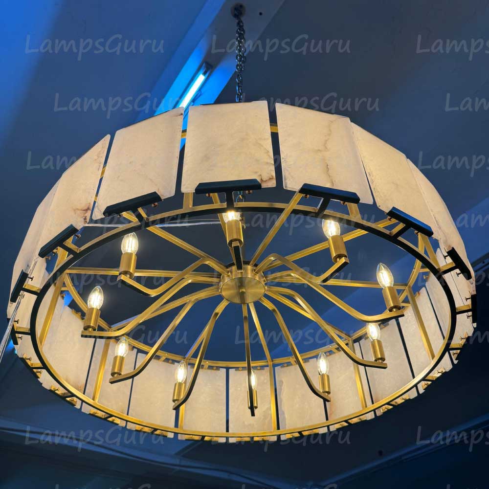 Harlowa Calcite Round Chandelier 43"