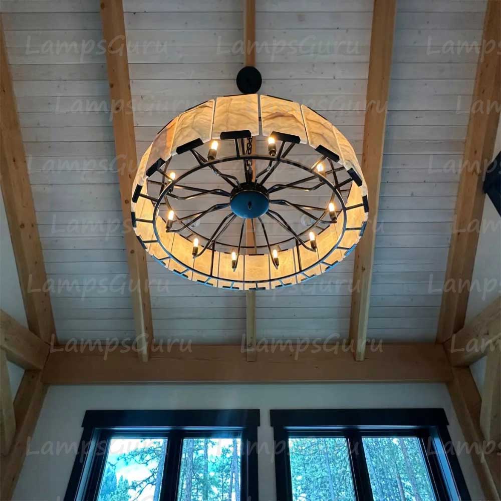 Harlowa Calcite Round Chandelier 43"