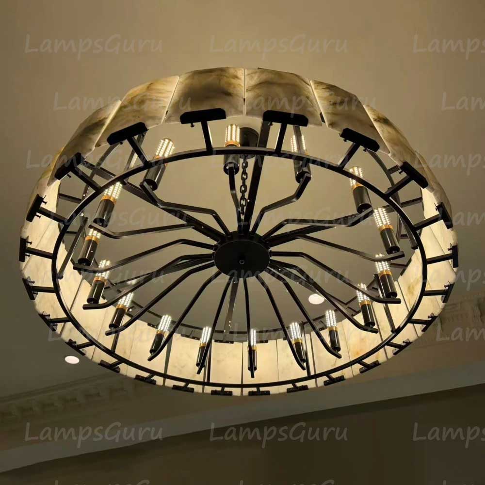 Harlowa Calcite Round Chandelier 60"