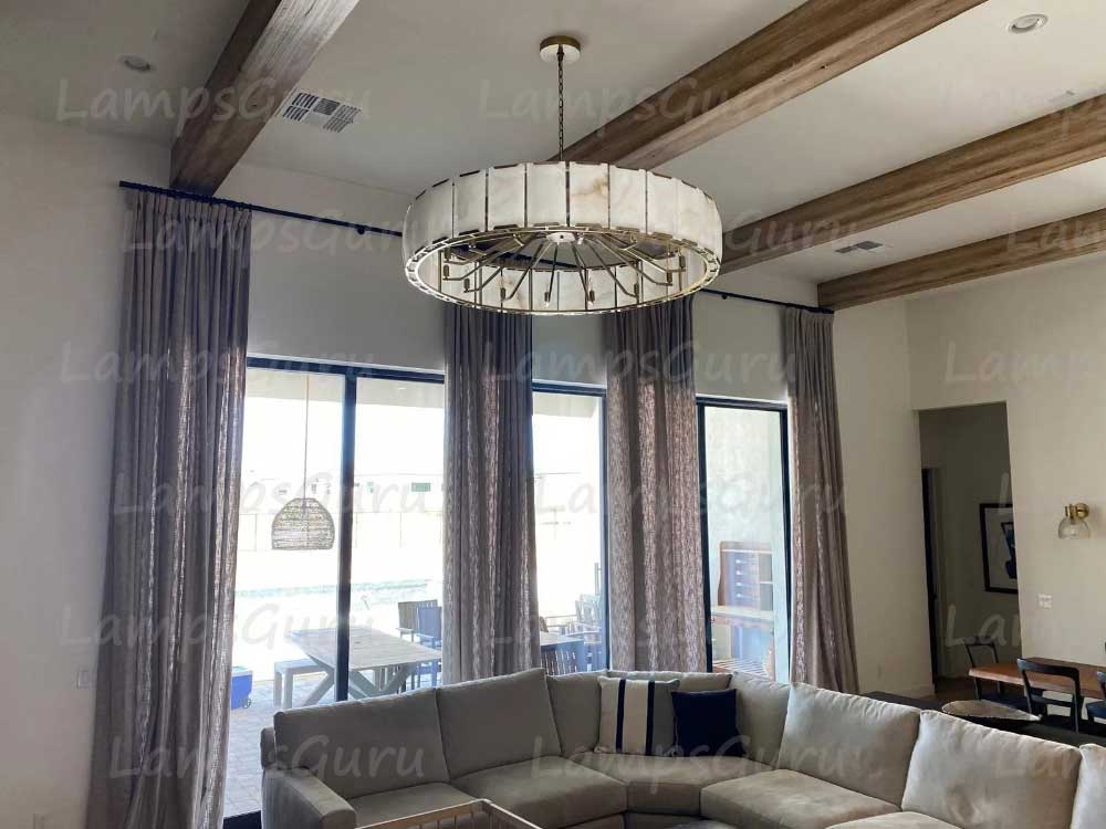 Harlowa Calcite Round Chandelier 60"