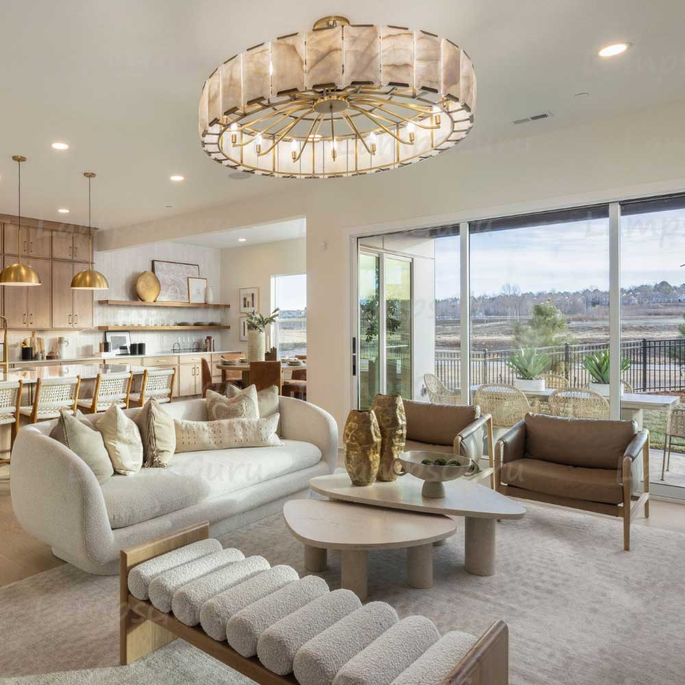 Harlowa Calcite Round Chandelier 60"