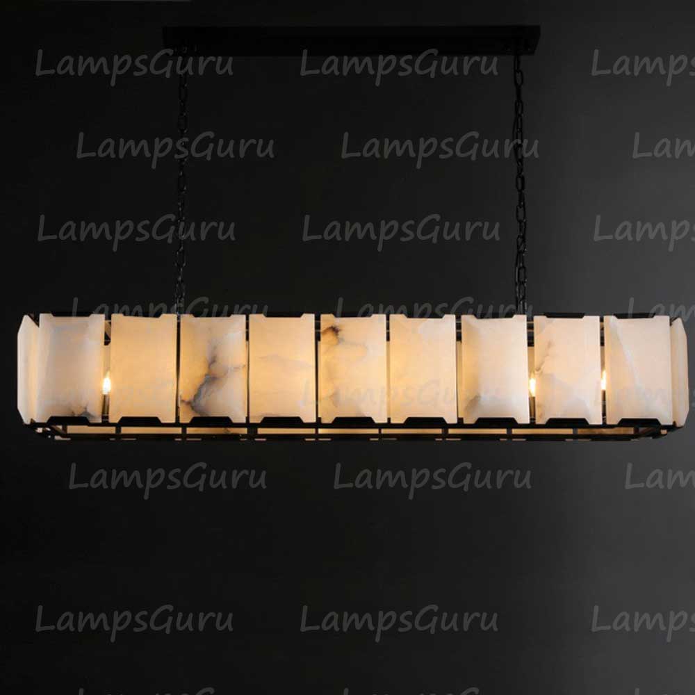 Harlew Faceted Calcite Rectangular Chandelier 62"