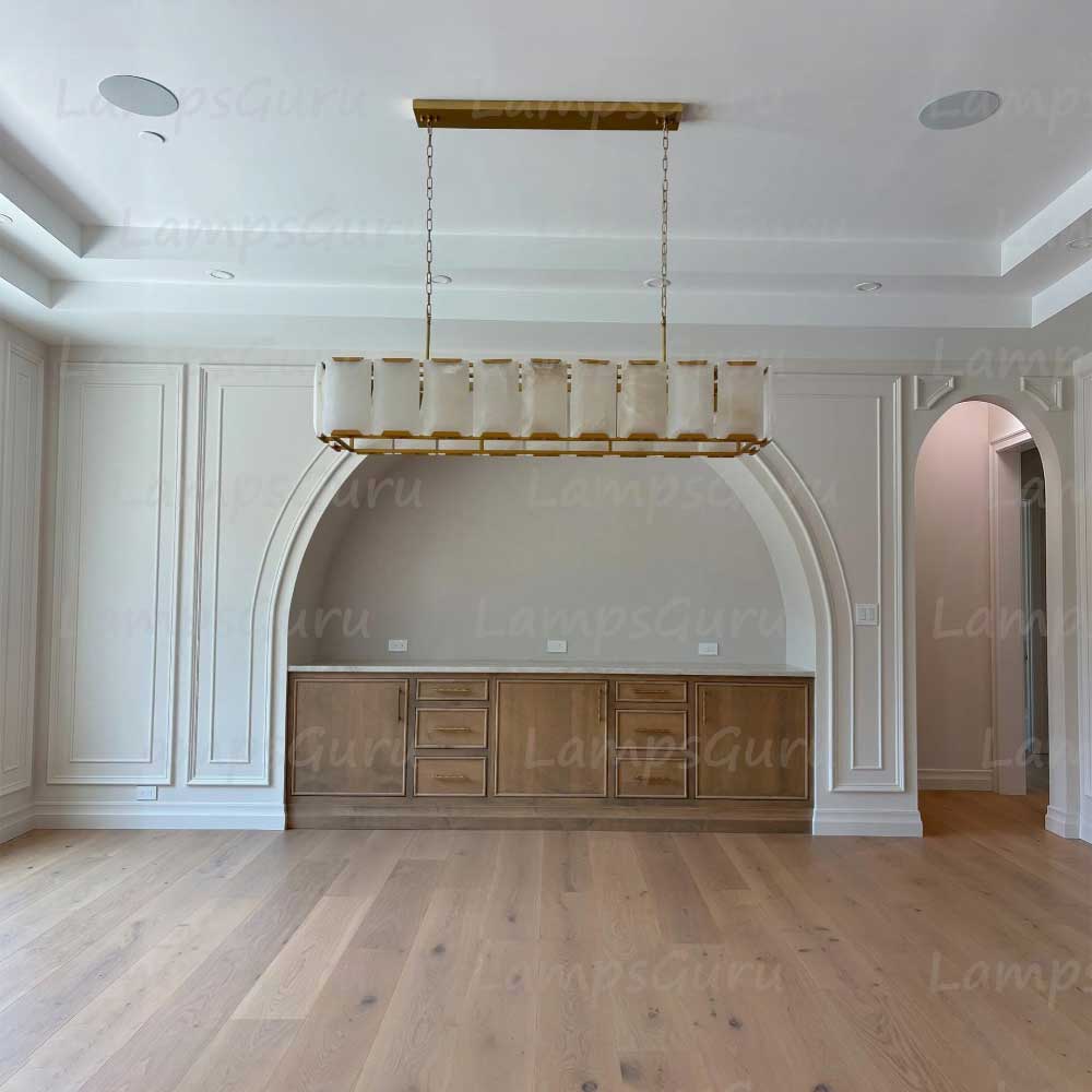 Harlew Faceted Calcite Rectangular Chandelier 62"