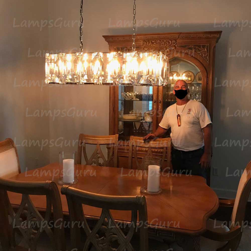 Harlowa Crystal Rectangular Chandelier 42"