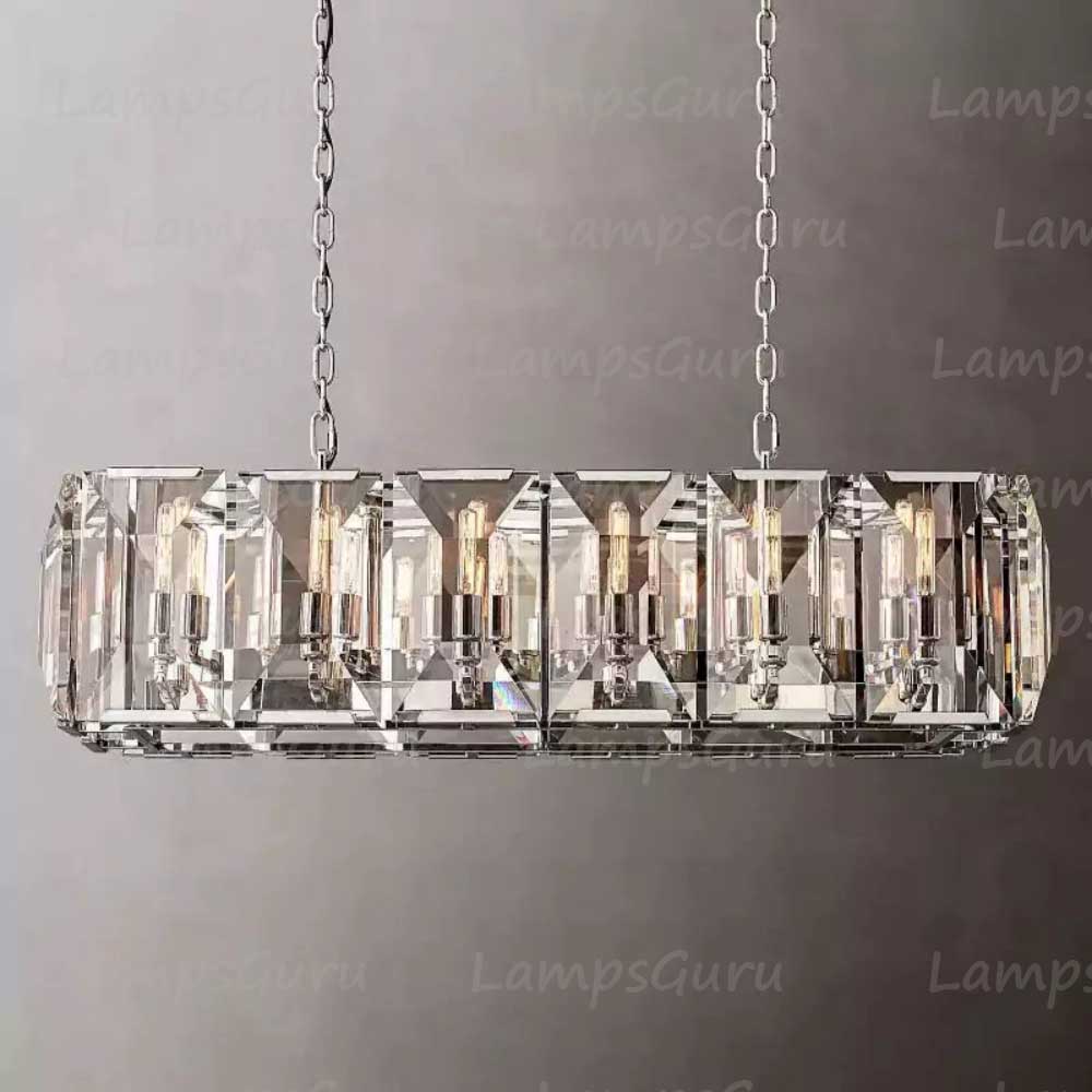 Harlowa Crystal Rectangular Chandelier 42"