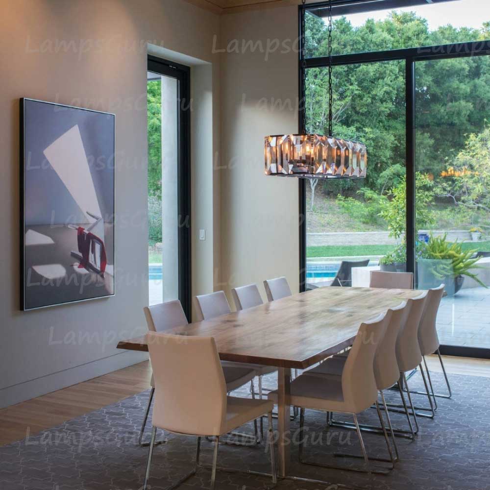 Harlowa Crystal Rectangular Chandelier 42"