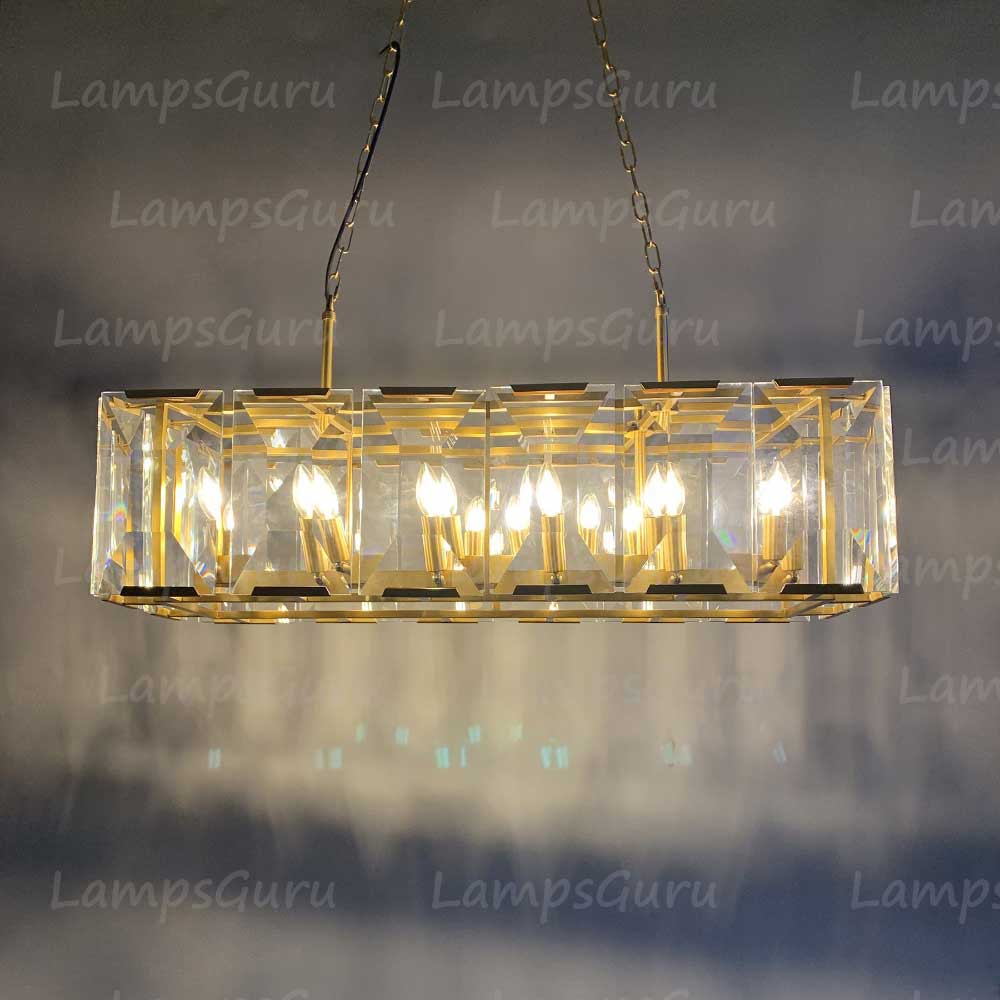 Harlowa Crystal Rectangular Chandelier 42"