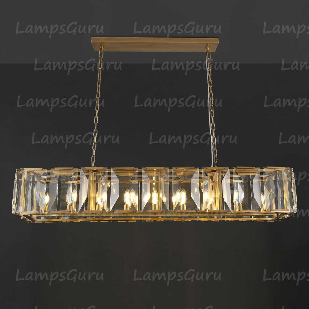 Harlowa Crystal Rectangular Chandelier 62"