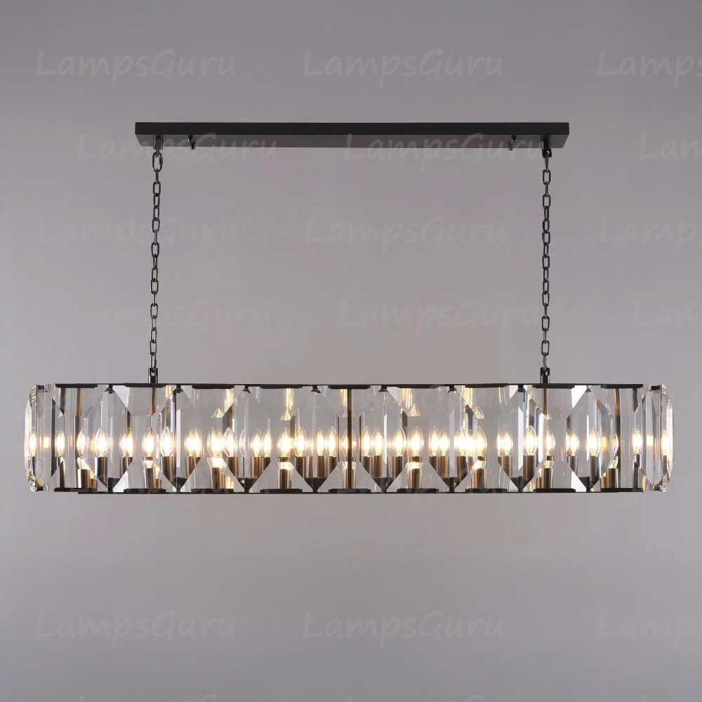 Harlowa Crystal Rectangular Chandelier 62"