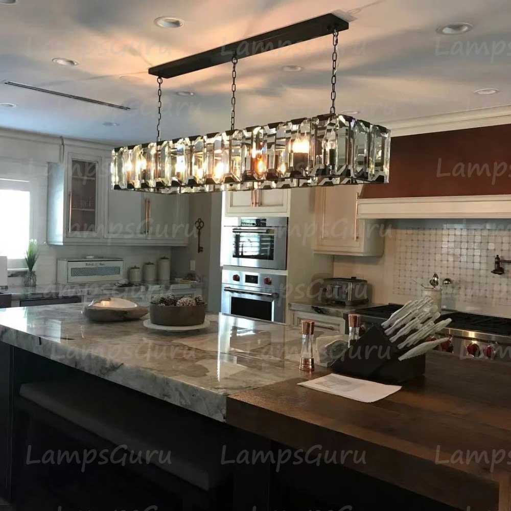 Harlowa Crystal Rectangular Chandelier 74"