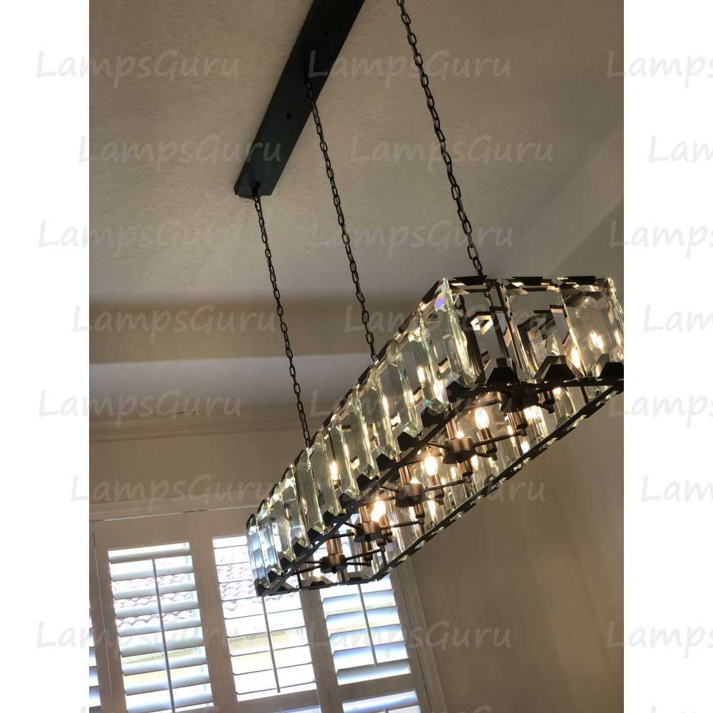 Harlowa Crystal Rectangular Chandelier 74"