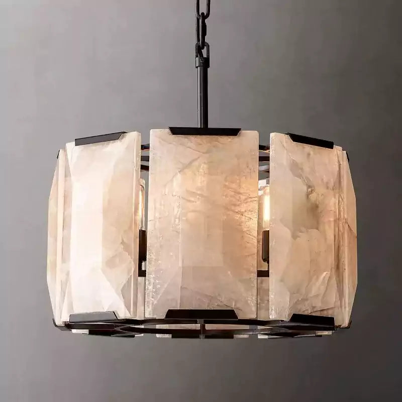 Harlowa Calcite Round Chandelier 19"