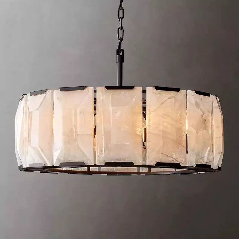 Harlowa Calcite Round Chandelier 31"