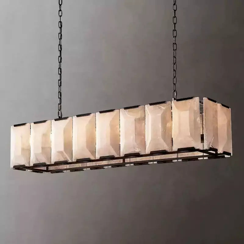 Harlowa Calcite Rectangular Chandelier 54"