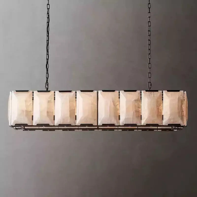 Harlowa Calcite Rectangular Chandelier 54"