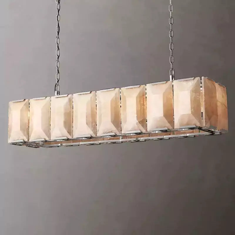 Harlowa Calcite Rectangular Chandelier 54"