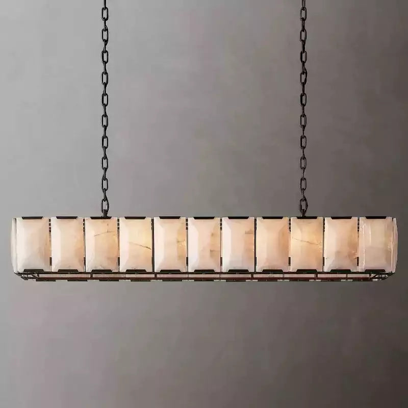 Harlowa Calcite Rectangular Chandelier 74"