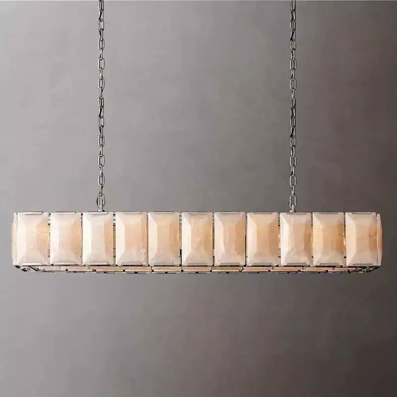 Harlowa Calcite Rectangular Chandelier 74"